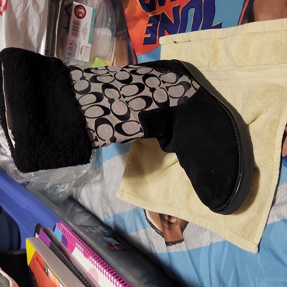 Coach black and gray boots size 9.5 - Picture 2 of 4